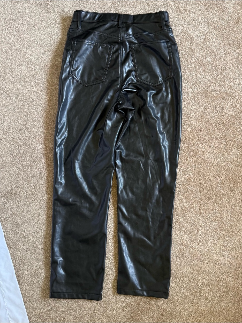 Abercrombie & Fitch 90s Straight Faux Leather Pants Ultra HighRise Size 10/30 - Picture 2 of 3